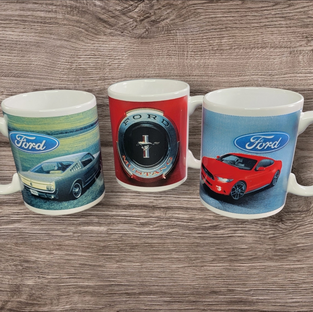 Set of Ford mstang coffee cups